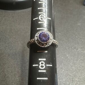 Elegant Blue Gemstone Silver Ring